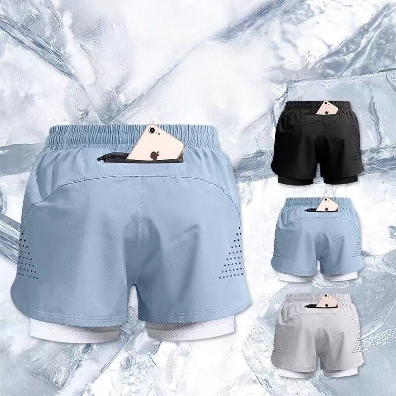 Quần short thể thao YONEX hai lớp cho nam nữ, lưới thoáng mát, phù hợp chạy bộ và tập luyện ngoài trời