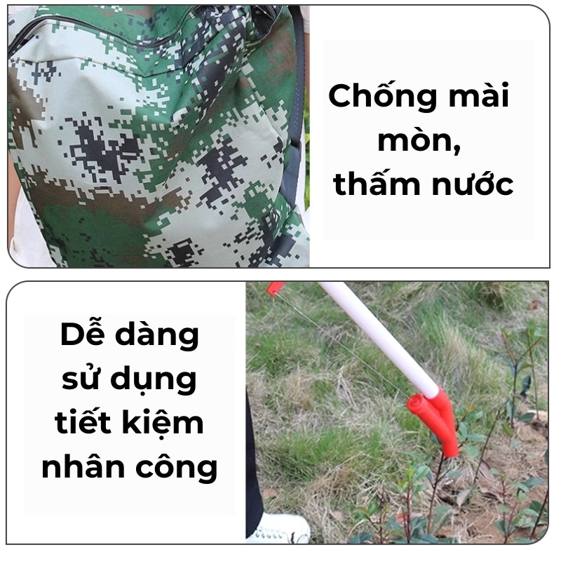 Thùng Bón Phân Đeo Lưng TMP-07 (20Kg/25L) - Dụng Cụ Sạ Phân Bón Thúc, Bón Lót Nhanh & Đều, Bình Rải Phân Bón Đeo Lưng