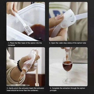 WEAVELYF 1 Cái Ống Siphon Pha, Máy Hút Rượu Nhựa 2M, Dụng Cụ Làm Rượu Bền DIY Thanh Dụng Cụ Gia Đình Máy Lọc Rượu Ống Cung Cấp Nhà Bếp