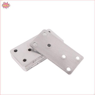 N & X 10 Cái Thẳng Bốn Lỗ Thép Không Gỉ Cố Định Góc Chân Đế Nội Thất Góc Phải Chốt Kệ Gỗ.