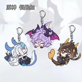 Game Genshin Impact Sethos Mualani Kachina Kinich Emilie Cosplay Keychain Bag Pendant Acrylic Key Chain Keyring Accessor