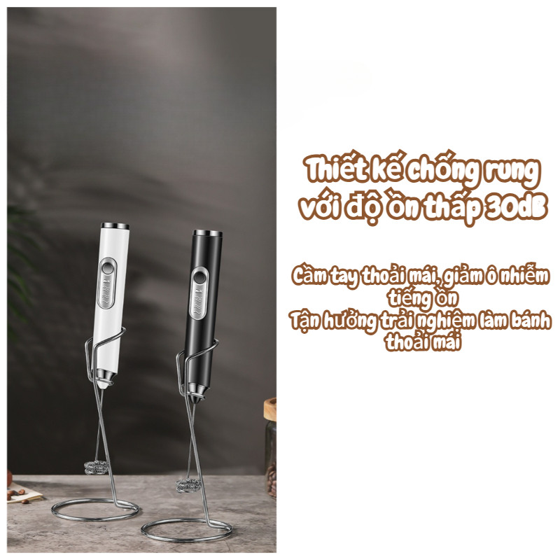 Máy tạo bọt sữa cà phê và máy đánh trứng Chất liệu inox 304 3 cấp điều chỉnh Kiểu sạc qua cổng USB
