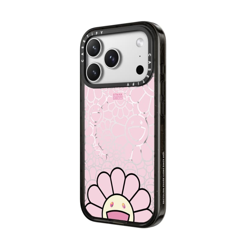 TAKASHI MURAKAMI x CASECASE: FLOWERS BLOOM SMILE (HỒNG) Vỏ tác động hút từ tính cứng trong suốt cho Apple IPhone 12 13 14 15 16 17 Pro Max Air Plus có hộp