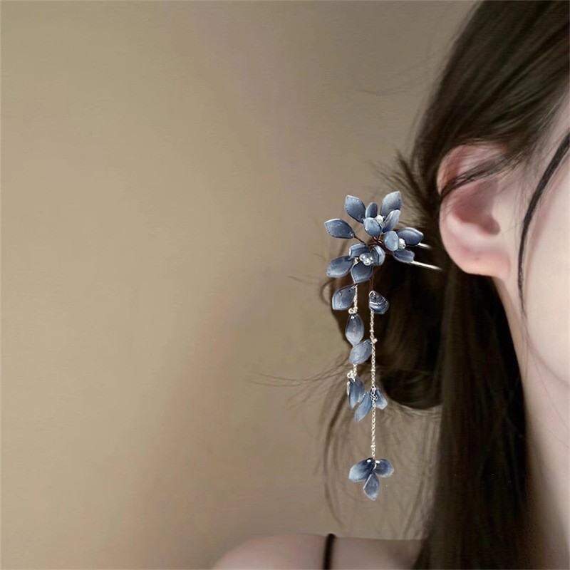 MAUROPOLI - Kẹp tóc hoa cổ điển và mũ Hanfu cao cấp, phụ kiện tóc sườn xám dành cho cô gái