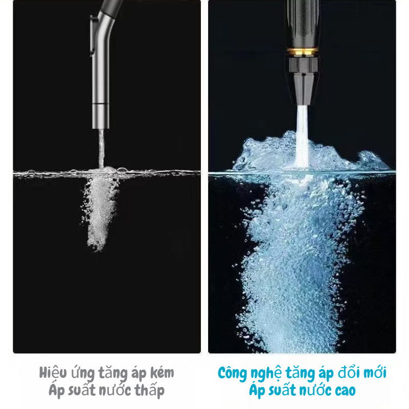 vòi xịt tăng áp rửa xe đầu, 3 chế độ phun nước, ống nước mềm màu vàng, đối với rửa xe, tưới cây, vv