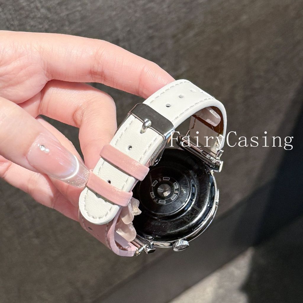 Dây da mèo con rỗng 18mm 20mm 22mm cho Samsung Galaxy Watch 8 7 FE 6 4 Vòng đeo tay cổ điển 5 Pro