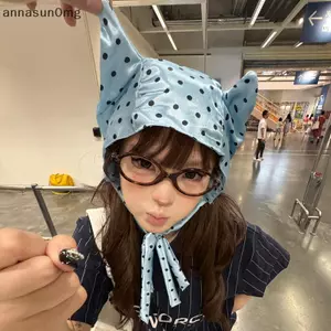 AA Thời Trang Dopamine Little Devil Dây Qui-Drying Mũ Chống Tia Cực tím Tai Nhỏ Dễ Thương Mũ Ảnh Mỏng VN