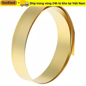 Tấm đồng thau SUNKISSD, Tấm lá kim loại màu vàng 1000mm x10mm, Cắt tự do Dải đồng mỏng Thủ công mỹ nghệ Gia công kim loại