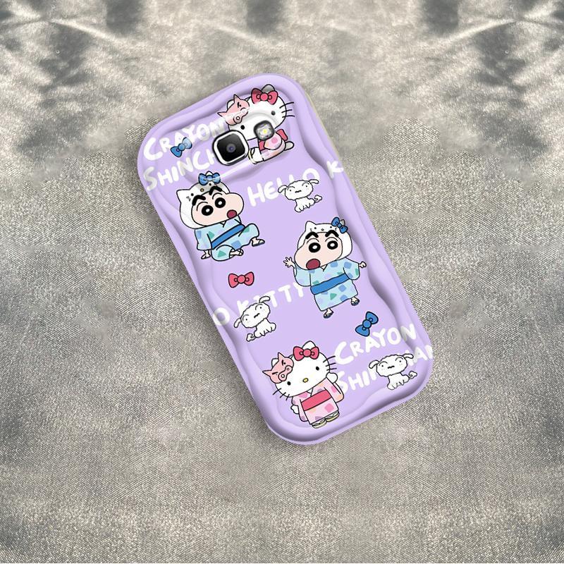 Ốp Silicon Hoạt Hình Cho Samsung J7 Prime ON7 2016 Bảo Vệ 3D Vỏ Điện Thoại Mềm TPU Kitty Crayon Shin-chan Ốp Lưng Chống Sốc Học Sinh