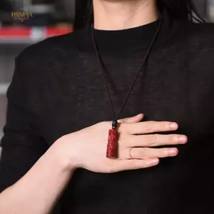 PNPIA-Đầm Đỏ Sang Trọng Cinnabar Trung Quốc Cung Hoàng Đạo Mặt Dây Chuyền Trái Tim Kinh Nelace Thật Tự Nhiên Trang Sức Nữ Phụ Kiện Năng Lượng Quà Tặng