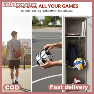 Littleloves1 Thi Túi Lưới Bóng Rổ Bền Nylon Dệt Bóng Đá Lưu Trữ Sa Lý Tưởng Cho Câu Lạc Bộ Thể Thao Và Phiên Tập Luyện VN