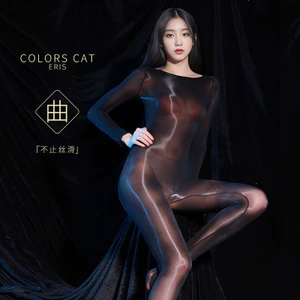 Vớ một mảnh dầu trong suốt siêu mỏng với bộ đồ liền thân một mảnh mượt dành cho cặp đôi Vớ toàn thân