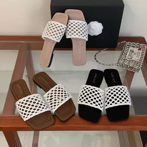 TT Dệt Rỗng Flip-Flops Nữ Mũi Mở Chống Trơn Trượt Giày Sandal Nhẹ
