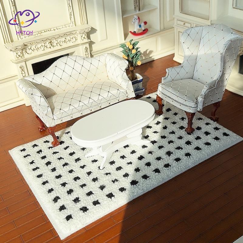 HFTOY 1: 12 Nhà Búp Bê Thu Nhỏ Sang Trọng Thảm Lông Tơ Mô Hình Chụp Ảnh Chống Đỡ Trẻ Em Giả Vờ Chơi Đồ Chơi Nhà Búp Bê Quà Tặng Trang Trí Mini ~