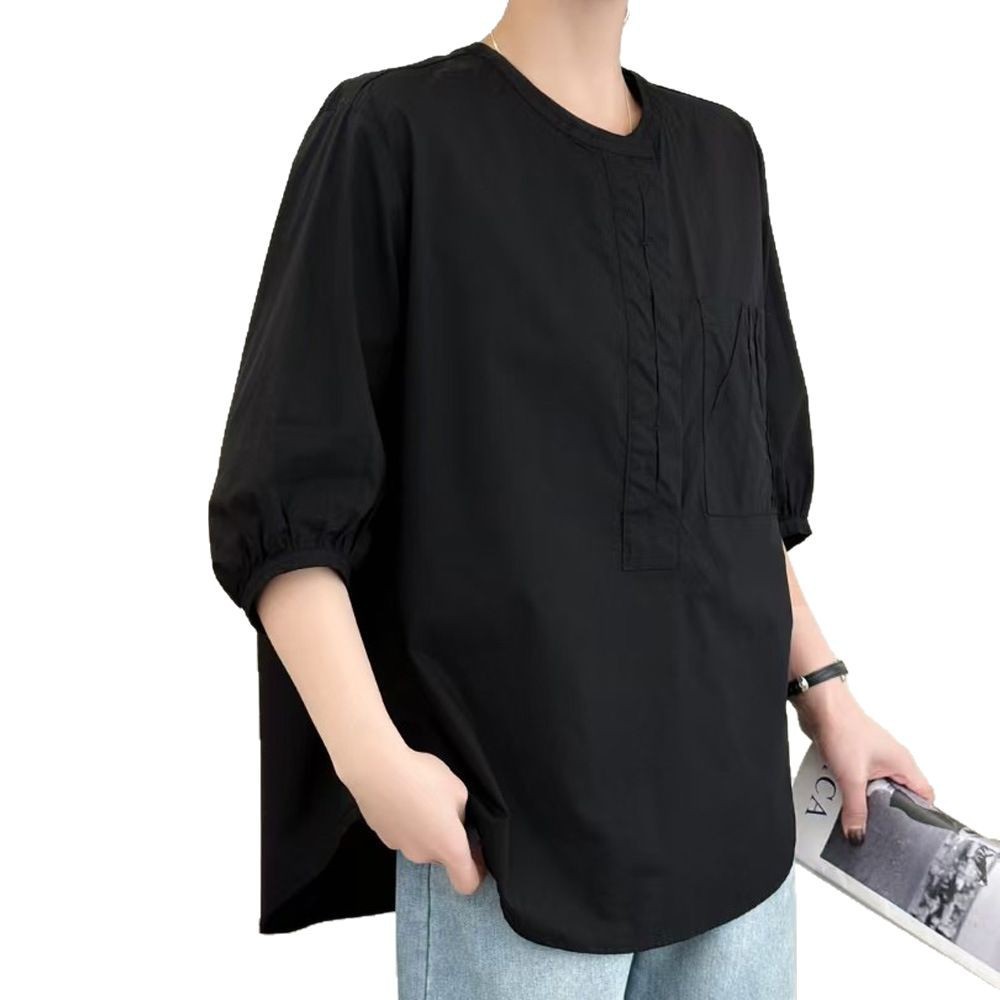 Áo Sơ Mi Nữ Cotton Cao Cấp Mùa Hè Mới Đơn Giản Niche Commuter Sang Trọng