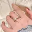 PNPIA- Lãng Mạn Tinh Tế Nơ Ruy Băng Mở Nhẫn Cho Nữ Cô Gái Ngọt Ngào Dễ Thương Hình Học Đường Có Thể Điều Chỉnh Nhẫn Ngón Tay Trang Sức Quà Tặng