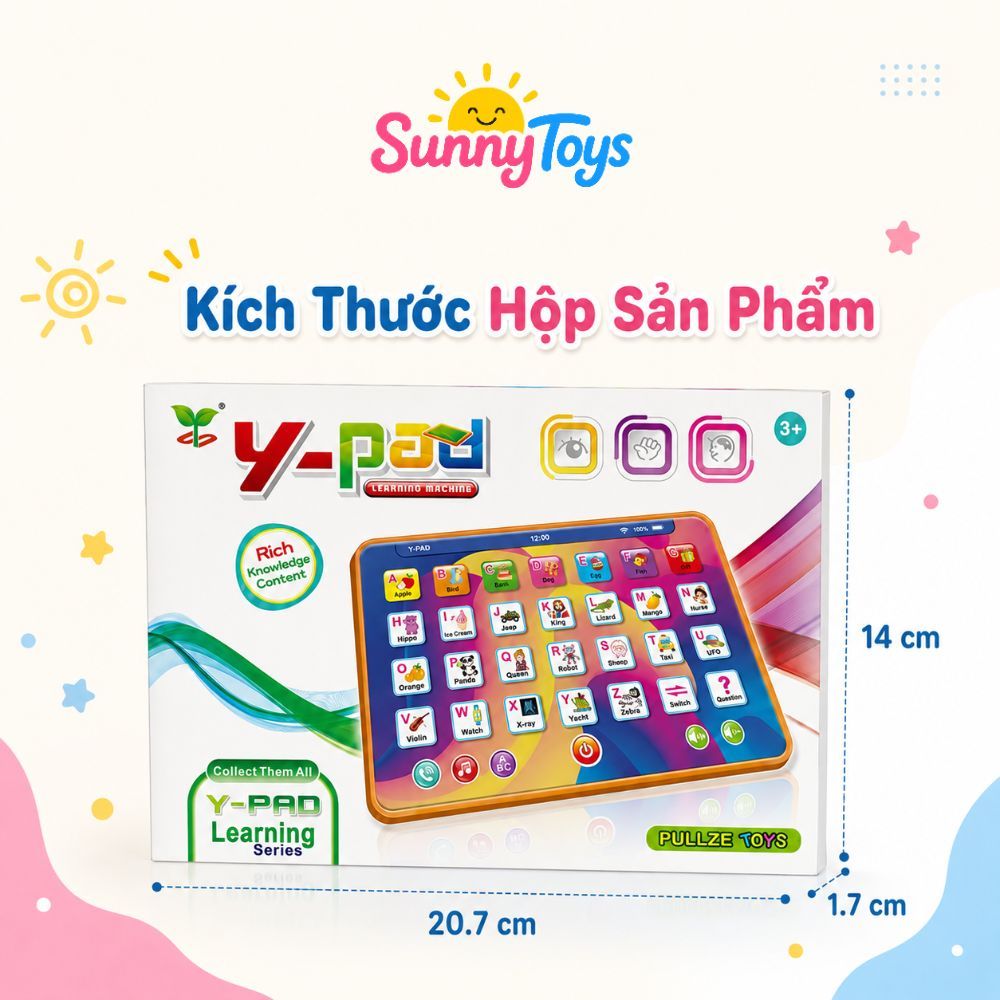 Máy Tính Bảng Y-Pad Cho Bé SunnyToys - Học Tiếng Anh Bấm Chữ Cái, Số Đếm Và Âm Thanh Vui Nhộn