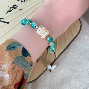 Mới Phong Cách Trung Quốc Gốm Gỗ Hạt Vòng Tay Nữ Cổ Zen Đính Hạt Vòng Tay Niche Thiết Kế Độc Đáo Phù Hợp Với Vòng Tay Phụ Kiện