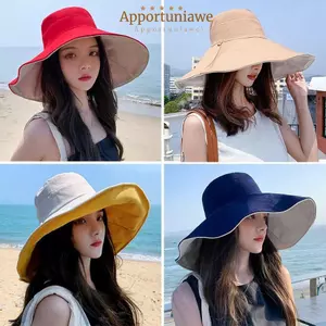 Mũ xô IAPPORTUNIA, Mũ đi biển chống tia cực tím vành lớn, Mùa xuân hè có thể gập lại hai mặt Mũ ngư dân cầm tay nam nữ