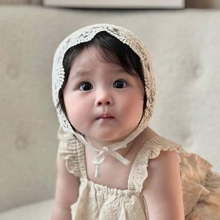 JINHF Hoa Thêu Lưới Vải Ren Hoa Rỗng Mũ Công Chúa Bé Mũ Sơ Sinh Mũ Chụp Ảnh Sinh Nhật Chống Đỡ HOT