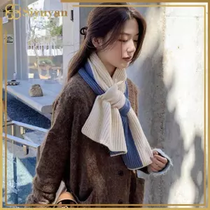 Siyuyan Khăn quàng cổ hai màu thời trang đa năng dành cho nữ Bé gái Thu Đông Khăn quàng cổ mềm mại ngoài trời Ấm áp Ne Khăn bảo vệ VN