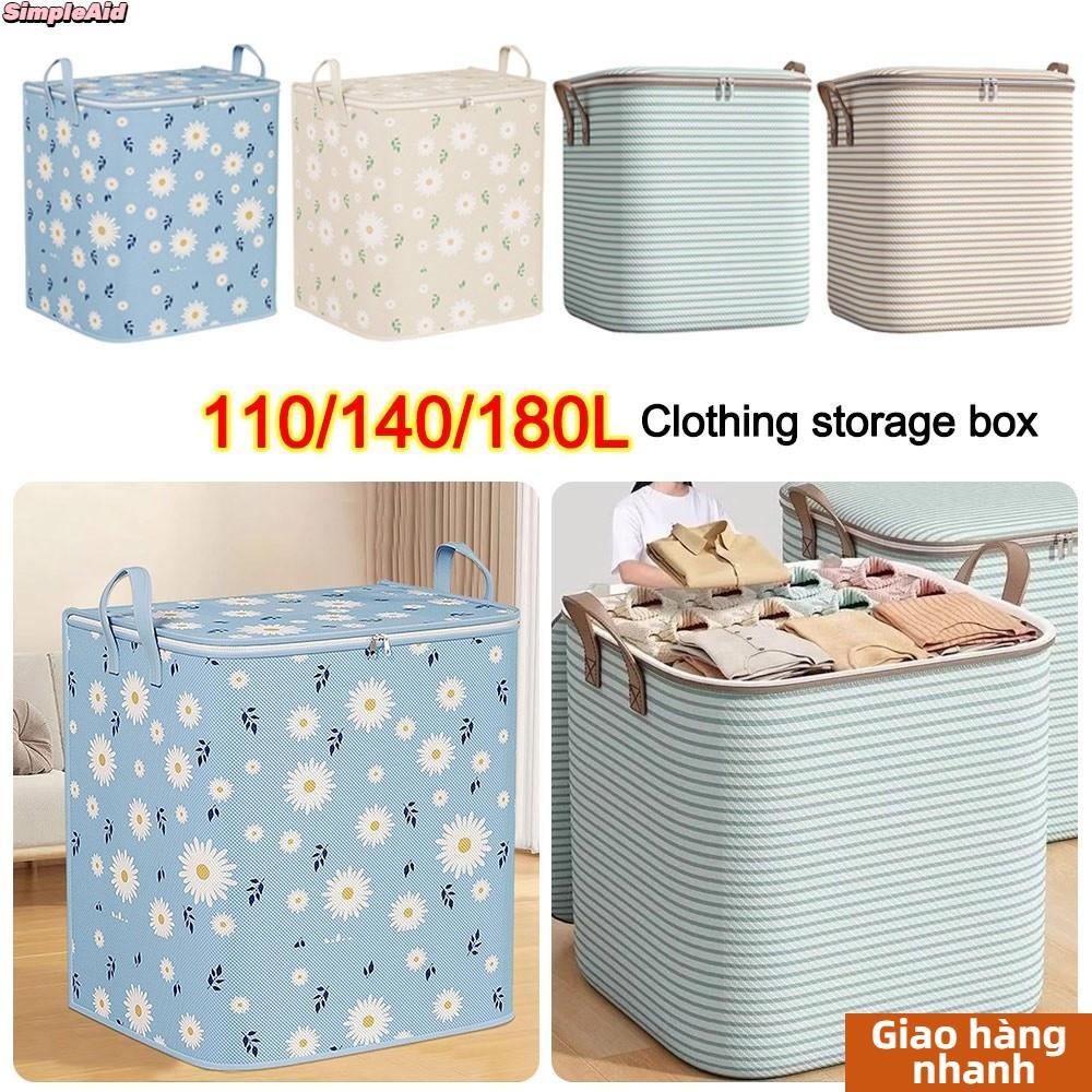 Thùng lưu trữ quần áo SIMPLEAID, có tay cầm Túi lưu trữ chăn bông vải không dệt, có khóa kéo đôi chống bụi dung tích lớn có thể tái sử dụng Túi đóng gói di chuyển Hộp lưu trữ và phân loại đồ chơi