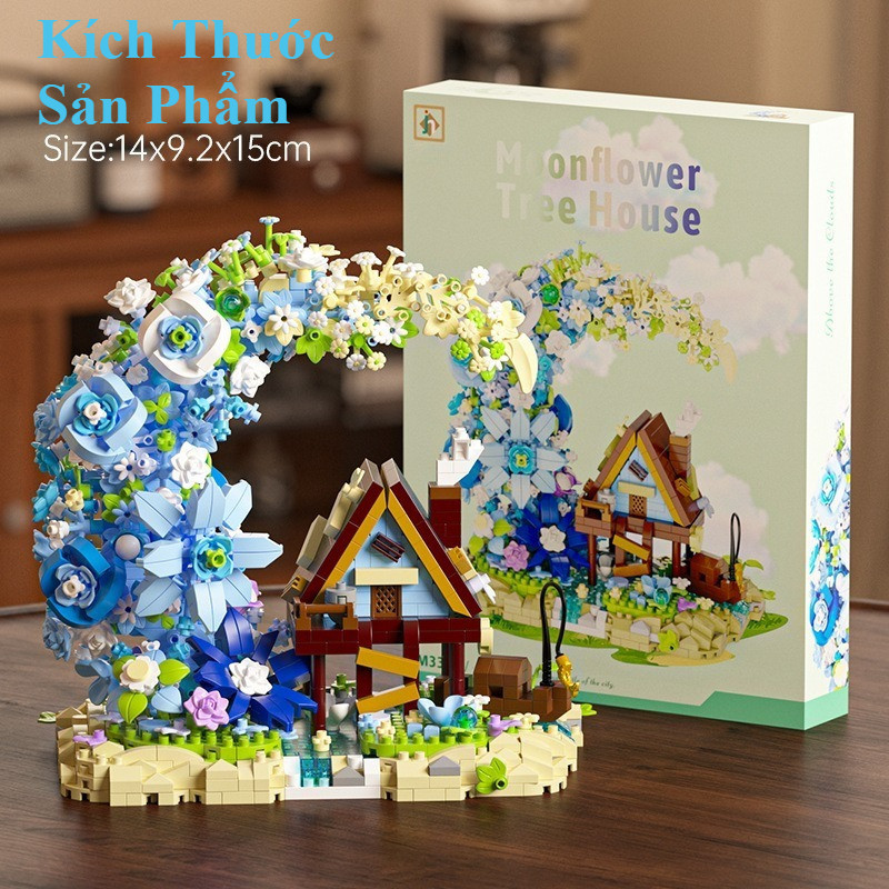 Bộ Lắp Ráp Nhà Hoa ánh Trăng Tree House – Đồ Chơi STEM An Toàn, Phát Triển Tư Duy, Quà Sinh Nhật Cho Bé Trai Và Bé Gái