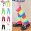 BORAGETE Neon Ribbed Leg Warmers, Đảng Thể Thao Yoga Bông Tai Kẹp Gothic Giữ Ấm Chân, Kawaii Y2K Trang Phục Halloween Đan Tất Dài Cho Nữ & Bé Gái