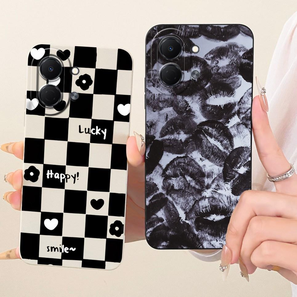 Phim Hoạt Hình Thẩm Mỹ Cặp Đôi Trái Tim Thời Trang Vỏ Cho Tecno Spark Go 3 GO3 KN3 Ốp Lưng Mờ Chống Sốc Silicon Mềm Vỏ Điện Thoại