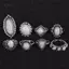 AqToCna 8 Cái / bộ Nhẫn Bạc Trắng Lửa Opal Nhẫn Cưới Đính Hôn Nhẫn Nữ Trang Sức AqToCna