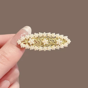 MAUROPOLI Ánh Sáng Sang Trọng Ngọc Trai Hoa Tóc Nữ Vàng Hình Bầu Dục Sang Trọng Tất Cả Trận Đấu Bên Vỡ Tóc Nổ Mỏ Vịt Kẹp Tóc Kẹp Tóc
