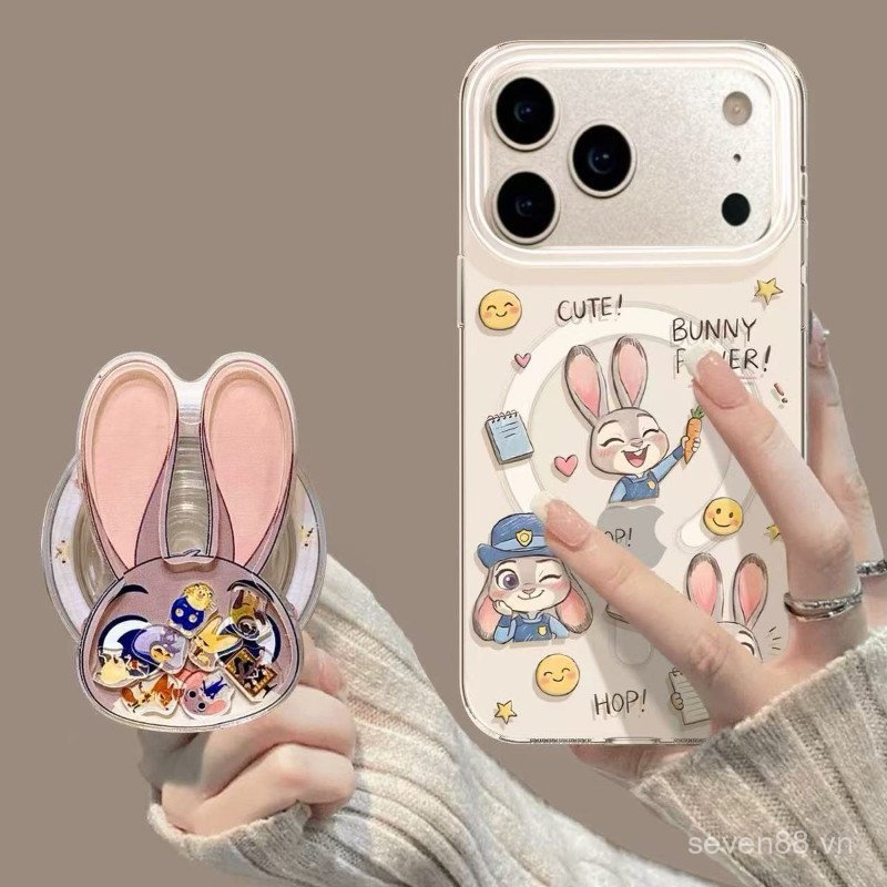 Ốp Điện Thoại Thích Hợp Cho iPhone 7 8 XS XR 11 12 13 14 15 16 17 Pro max Plus Air Animal City Judy Lắc Nhạc Từ Giá Đỡ Chống Sốc Vỏ Bảo Vệ Chống Sốc Bao Gồm Tất Cả ET6Y