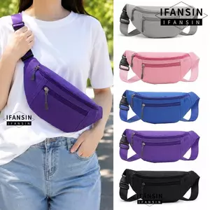 Gói thắt lưng FANSIN, Gói Fanny nhiều túi màu trơn, Túi đeo chéo có thể điều chỉnh dung lượng lớn thông thường Unisex