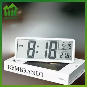 SWEET Đa Năng Chạy Bằng Pin LCD Kỹ Thuật Số Tường Clo Thời Gian Nhiệt Độ Ngày Để Bàn Clo 12 / 24H LCD Clo Cho Phòng Khách n