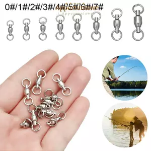 IAPPORTUNIA 10 chiếc Đầu nối câu cá Vòng bi lăn bằng thép không gỉ cường độ cao