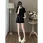 Mùa hè 2026 Quần Short ngắn tay đính cườm thời trang phong cách mới Bộ đồ hai mảnh Bộ đồ thể thao thông thường cao cấp dành cho nữ