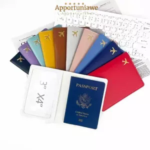 Hộp đựng hộ chiếu IAPPORTUNIA, Vỏ bảo vệ hộ chiếu chống nước bằng da PU, Hộp đựng thẻ tín dụng di động màu trơn nhẹ