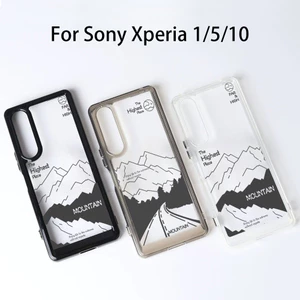 Ốp Điện Thoại Trong Suốt Cứng "Núi Tuyết Lớn" Cho Sony Xperia 1 V VI VII VIII Xperia 5 V Xperia 10 V VI VII / Vỏ Sony Chống Sốc