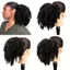 WEETW Afro Kinky Curl Pony Tails, 14 Inch Lông Tơ Ngắn Đuôi Ngựa Nối Dài, Thời Trang Tổng Hợp Tóc Tự Nhiên Dây Rút Đuôi Ngựa Có Kẹp