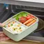 Hộp cơm trưa Bento di động dành cho học sinh Hộp đựng kín chia bằng thép không gỉ 304 có nắp có thể tháo rời Dung tích lớn Hồng-530ml