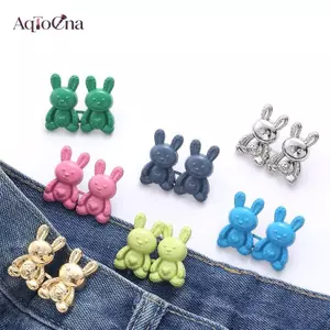 AqToCna 1 Cặp Nút Có Thể Tháo Rời Thỏ Kim Loại Thắt Lưng Nút Có Thể Điều Chỉnh Eo Kẹp Chân Cho Nữ Váy Quần Jean DIY Quần Áo Phụ Kiện AqToCna