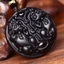 Mặt dây chuyền Obsidian Pixiu phong cách dân tộc cổ điển