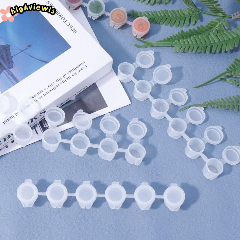 Hộp sơn HIGHVIEWLS, 6 / 8 Chậu kết nối Dải sắc tố nhựa, Hộp rỗng màu nước di động 2ml / / 5ml Đồ thủ công nghệ thuật