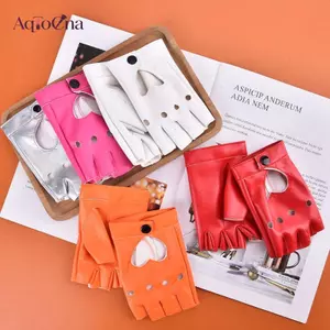 AqToCna Năm Ngón Tay Pu Da Găng Tay Nữ Lái Xe Thể Hiện Cực Khiêu Vũ Găng Tay Găng Tay AqToCna