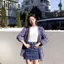 Váy Denim lưng cao không đều phong cách Hàn Quốc mùa hè Váy ôm sát hơn Váy hông chữ A