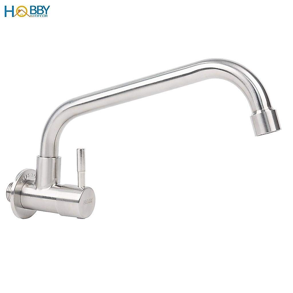 Vòi rửa chén gắn tường cấp lạnh inox 304 ren 21mm Hobby home decor VT3