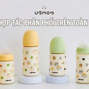 Bình Sữa Ubmom Hàn Quốc Họa Tiết PPSU (120ml/200ml/280ml) - Chọn Núm Phù Hợp