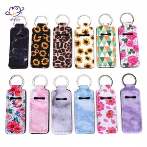 HFTOY 1 Chiếc Móc Khóa Sáng Tạo Di Động Lipsti Trường Hợp Bao Da Giá Đỡ Móc Khóa Quà Tặng ~