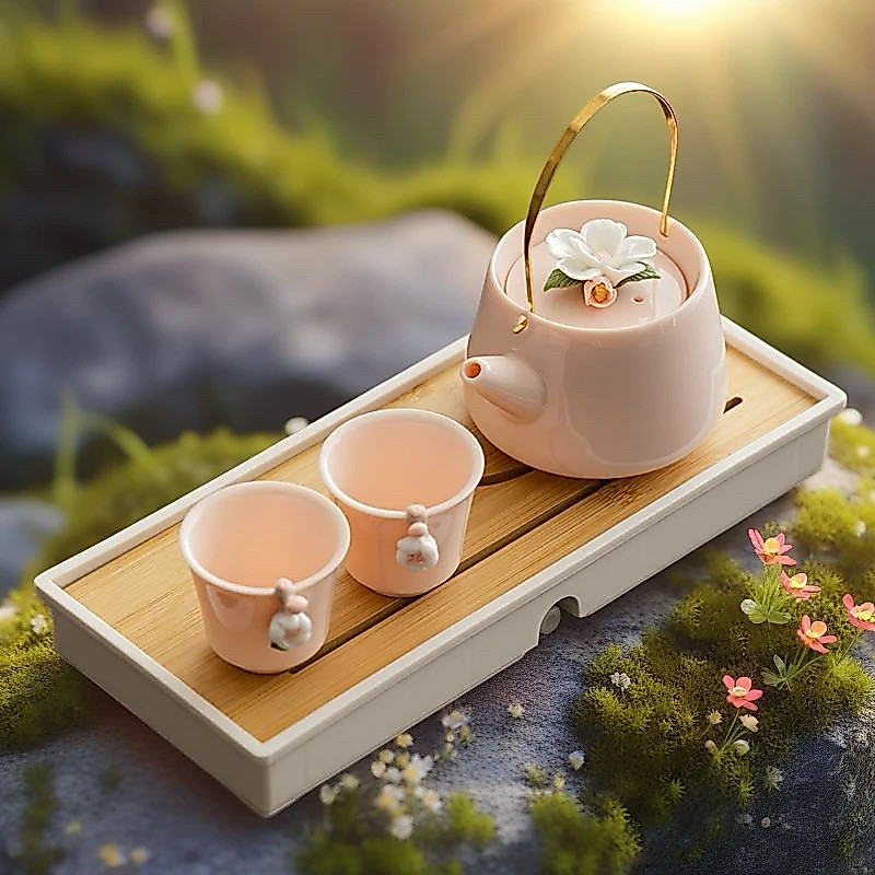 Set ấm trà kèm chén, khay đựng