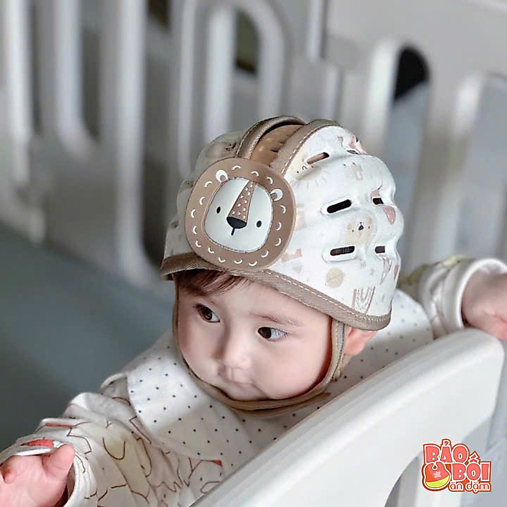 Mũ Bảo Vệ Đầu, Mũ Bảo Hiểm Siêu Nhẹ Thoáng Khí Cho Bé Tập Bò Tập Đi từ 6-36 tháng có hộp đựng (hình thật)